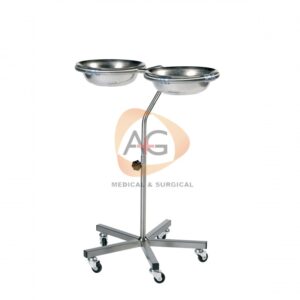 Double variable height bowl stand with 2 bowls
